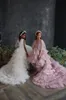 Robes de demoiselle d'honneur à volants à plusieurs niveaux, Tutu haut et bas, col en V, longue robe de concours pour petites filles, robes de mariée pour filles, 2022