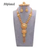 Pendant Necklaces Dubai Hawaiian 24k Gold Plated Bridal Jewelry Sets Necklace Earrings Bracelet Rings Gifts Wedding Jewellery Set for Women