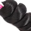 Pacéis de ondas soltas de cabelos virgens brasileiros com 4x4 fechamento 3/4 pacotes de cabelo humano não processados ​​com fechamento