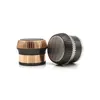 Mix color Black sliver gold 4 layer tobacco smoking herb grinder with drum shape 63mm for wholesale price