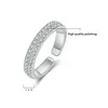 Dubbele rij kubieke zirkonia ringband vinger rose goud ijs uit verstelbare dikke ringen voor vrouwen mannen paar verloving wo mode sieraden wil en sandy