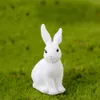 Simpatici conigli in resina Figurine di ornamento in miniatura Famiglia Micro Paesaggio Decorazione Mini Coniglio Artigianato Miniature per la decorazione domestica Accessori 1221662