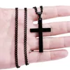 Pendentif Colliers Acier Inoxydable Croix Collier Christian Bible Prière Femmes Hommes Noir Or Classique