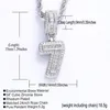 Iced Out Arabic Numerals Zircon Hip Hop 18K Gold Necklace with 60cm Chain Jewelry Set Diamond Number Figures Pendant Necklaces for Women Men Will and Sandy Dropship