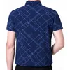 T-shirts 75% s !!! Sommarskjorta Diagonal Stripes Knappar Polyester Turndown Collar T-shirt för fest