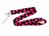 Cell Phone Straps & Charms 20pcs cartoon pink Love heart Celebrity Lanyard Fashion Keys Mobile Neck ID Holders gift