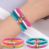 Link Chain 2022 Trend Acrylic Bohemian Style Soft Pottery Letters Bracelets For Women Charm Bracelet Fashion Jewelry Pendientes