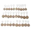 10Pcs Unfinished Natural Wood Slices Keychains Blank Hand-Painted Jewelry Making G1019