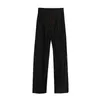 Twotwinstyle gestreepte zwarte casual rechte broek voor vrouwen Koreaanse mode hoge taille brede beenbroek vrouwtjes herfst stijl 211124