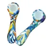 Printing hand pipe 7 shaped smoking pipes spoon bongs silicone glass bong for dry herb