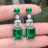 orecchini di goccia smeraldo d'argento