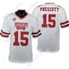 2021 NCAA Mississippi State Bulldogs Msu Football Jersey 15 Dak Prescott College Red White Size Youth Adult