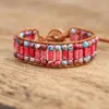 Charme Armbänder Handgemachte Wrap Armband Red Imperial Jasper Perlen Weaving Aussage Armband Teengirls Schmuck Geschenke für Frauen