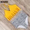 Ruhee Bikini Купальник Женщины Купальники Бикинис Комплект Push Up Купальный костюм Женский пляж Носить высокую талию Плавание с Pad 210621