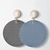 Tapis rond en caoutchouc résistant à la chaleur Sous-verres multifonctions Anti-plat Séchage Porte-pot Tapis Vaisselle Set de table Texture en nid d'abeille CCF8579