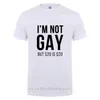 I'm Not Gay But 20 is 20 Funny T-shirt For Man Bisexual Lesbian LGBT Pride Birthdays Party Gifts Cotton T Shirt 210706