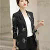 OL Mulheres Blazer Vintage Elegante Formal Formal Trabalho De Escritório Wear Coat Slim Plus Size Blazers Femme Jackets M-3XL 210421