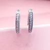 Pav￩ Boucles d'oreilles créoles en forme de cœur, boîte originale pour Pandora, petite bague d'oreille en argent Sterling 925, bijoux de mariage pour femmes et hommes