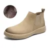 Stivali casual in pelle bovina moda uomo Stivaletti uomo in vera pelle medio-alta con stivaletti autunno senza peluche inverno con peluche