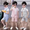 2021 Summer Boys Formalne Garnitury Kamizelki Spodenki Dzieci School Stroje Suknie Chłopiec Dresses Ubrania Zestawy Różowy Toddler Piano Costume X0802