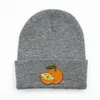 LDSLYJR Baumwolle Orange Fruchtstickerei Verdickte Strickmütze Winter warme Mütze Skullies Mütze Beanie Mütze für Erwachsene und Kinder 3213831093