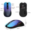 Ricaricabile 2.4G Wireless Mute Muto Mouse Ergonomico 3600DPI Colorato Bushing Light Mouse Gaming Office Laptop PC e Mac