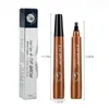 Groothandel 5 Kleuren 4 Punten Wenkbrauwpotlood Liquid Brow Pencil Donkerbruin Microblading Wenkbrauwen Waterproof Tattoo Pen Cosmetische