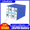 16PCS Liitokala高容量深サイクルLifePO4 3.2V 105Ah電池12V 24V 48Vのリチウムイオンセル充電式電池パック