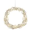 装飾的な花の花輪LEDライトリース30 cm直径30 cmのゴールドワイヤーメッシュと温かい白い照明