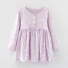 Quality Knitted Cotton Princes Lolita Dresses Cute Children Dress for Girls Babe Kids Casual Autumn Long Dress Baby Girl Clothes G1026