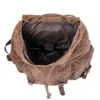 Multifunctionele casual canvas rugzakken vintage waterdichte grote capaciteit reistas vrouwen mochila lederen laptop rugzak