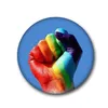 無料配信4.4 * 4.4cmのTinplateレインボーバッジパーティー用品LGBTブローチLGBTQのものアクセサリー