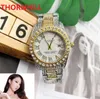 hommes femmes montre bracelet mouvement à quartz tous les diamants glacés haute qualité unisexe robe montres dame horloge montre de luxe