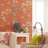 خلفيات عتيقة الرجعية برتقالي كبير زهرة جدران جدارية فاخرة 3D غرفة المعيشة أوراق جدار الأزهار غرفة نوم الحليمات pintado qz0237487237