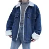 女性の冬のジャケット厚い衣服デニムコートソリッドダウンカラーコットンジャケットの袖口の綿のジャケットM-3xl 210524