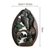 Big Resin Rockery Landscape Backflow Incense Burner Home Decor Smoke Waterfall Holder Handcrafted Buddhist Incense Holder