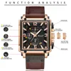 100% montre DOIT originale pour hommes TOP marque étanche sport chronographe carré mode luxe en cuir montres 220122