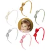 Free DHL Baby Girls Solid Bow Pein Hoop Accessories Cute Sweet Headbands Kids Girl Princess Kawaii Hairbands Headwear Party Supplies Niños