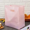 Plastic Beverage Carrier Take Out Bag Dessert Packaging Food Baking Bakery Cake Tote Cosmetic Shopping Totes Solid Color