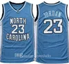 2021 Высочайшее качество Мужчины NCAA North Carolina Tar Heels 23 Michael Jersey UNC Колледж Баскетбольные майки Черная белая синяя рубашка Размер S-2XL