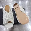 Designer slides fashion luxury women sandals best quality designer flip flops women flat slipper criss-cross straps