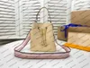 M57706デザイナー刺繍ジャクアードストラップバケットバッグ女性本物の子牛革ハンドバッグ財布肩バッグショッピングクロスボディ