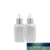 Bouteilles de stockage Bocaux 10 ml 20 ml 30 ml 50 ml Flacon compte-gouttes en verre carré Or Bague en argent Blanc Top Emballage cosmétique Vide Frost Essenti Prix usine expert al O