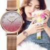 Sunkta Kobiety Zegarki Damskie Japonia Ruch Kwarcowy Prosta Wodoodporna Rose Gold Ze Stali Nierdzewnej Mesh Ladies Watch Relogio Feminino 210517