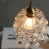 Kolye lambaları Kristal çiçek ışıkları anahtar LED askıda lamba fikstürü tavan ev dekorasyonu E27 110V-220V süspansiyon armatürü
