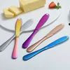 Multifunktion Rostfritt Stål Smörknivskärare Hål Serrated Bestick Tool Kök Toast Bröd Ost Dessert Kniv Jam Spridare Hem Bordsware Hy0320