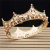 Glitter Diametro barocco Grande corona floreale di cristallo Squisito diademi affascinanti Concorso di bellezza Sposa Accessori per capelli da sposa 210707