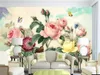 Wallpapers Custom PO met bloemen Elegante rozen 3D Wall Paper voor woonkamer Milieu vriendelijke tv -achtergrondbarstudie