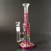 Bunte 9-Zoll-gerade Art berauschende Glasbongs 14-mm-Innengelenk-Wasserpfeifen 3 mm dicker Außendurchmesser 20 mm Wasserpfeifen Waben-Perc-Öl-Dab-Rigs mit Schüssel WP533