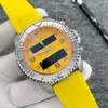 2021 NEW Men Watch Dual time zone Electronic pointer display Yellow Dial montre de luxe Wristwatches Mens Sport Watches316o